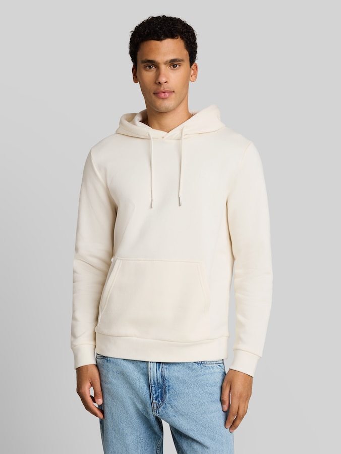 Basic Hoodie Sweatshirt von Denim Male, Gardenia White