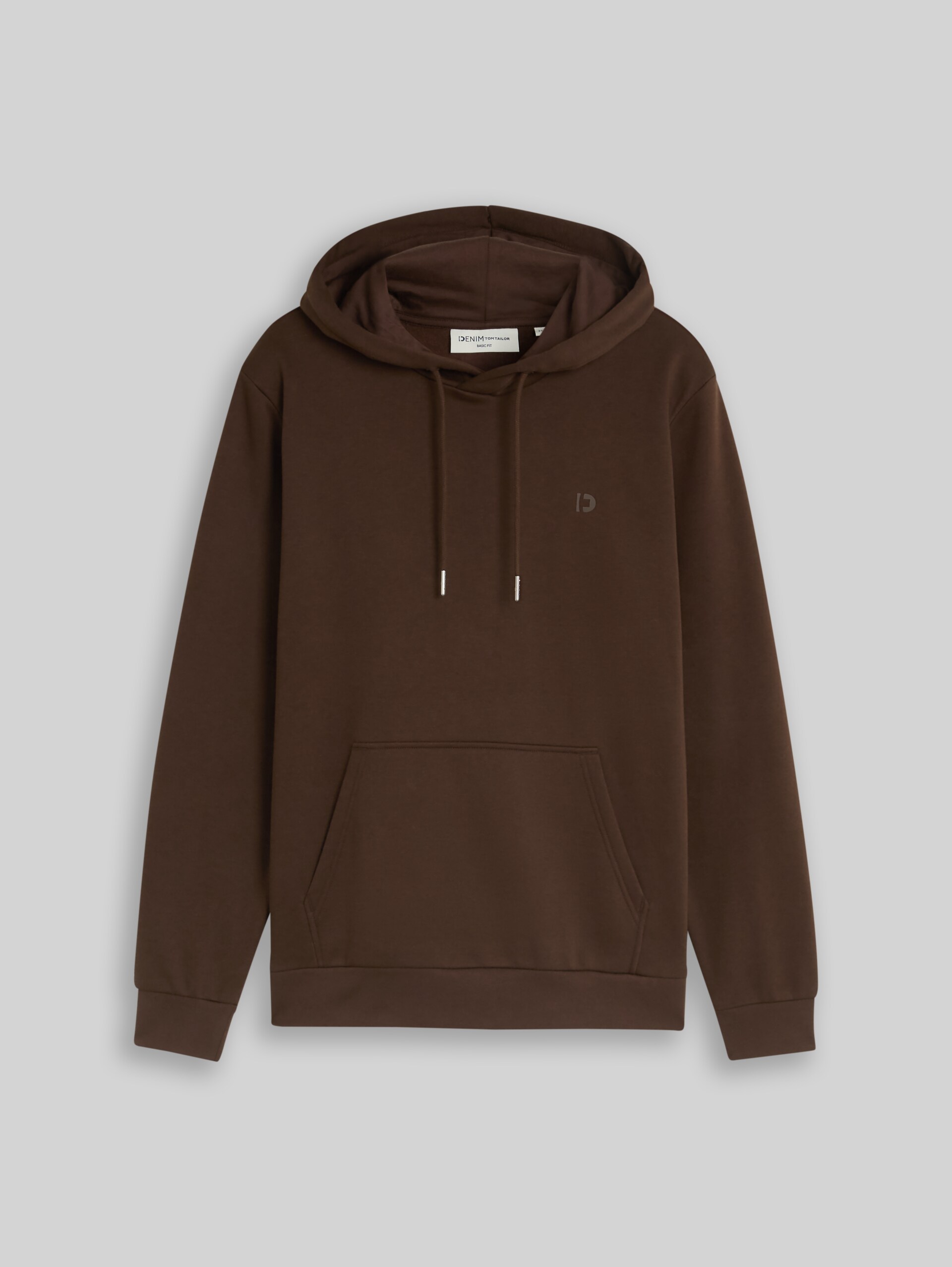 Basic Hoodie Sweatshirt - cool dark brown - Vorder-Produkt-Ansicht