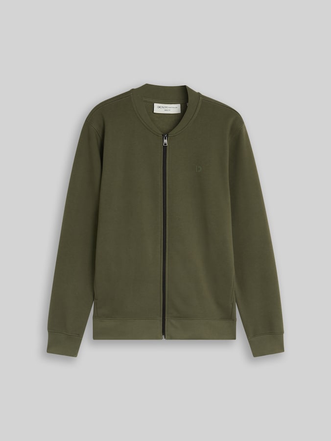 Sweatjacke mit Bomberkragen von Denim Male, urban olive green