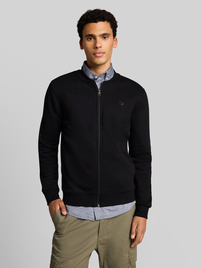 Sweatjacke mit Bomberkragen von Denim Male, Black