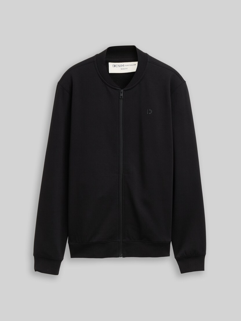 Sweatjacke mit Bomberkragen von Denim Male, Black