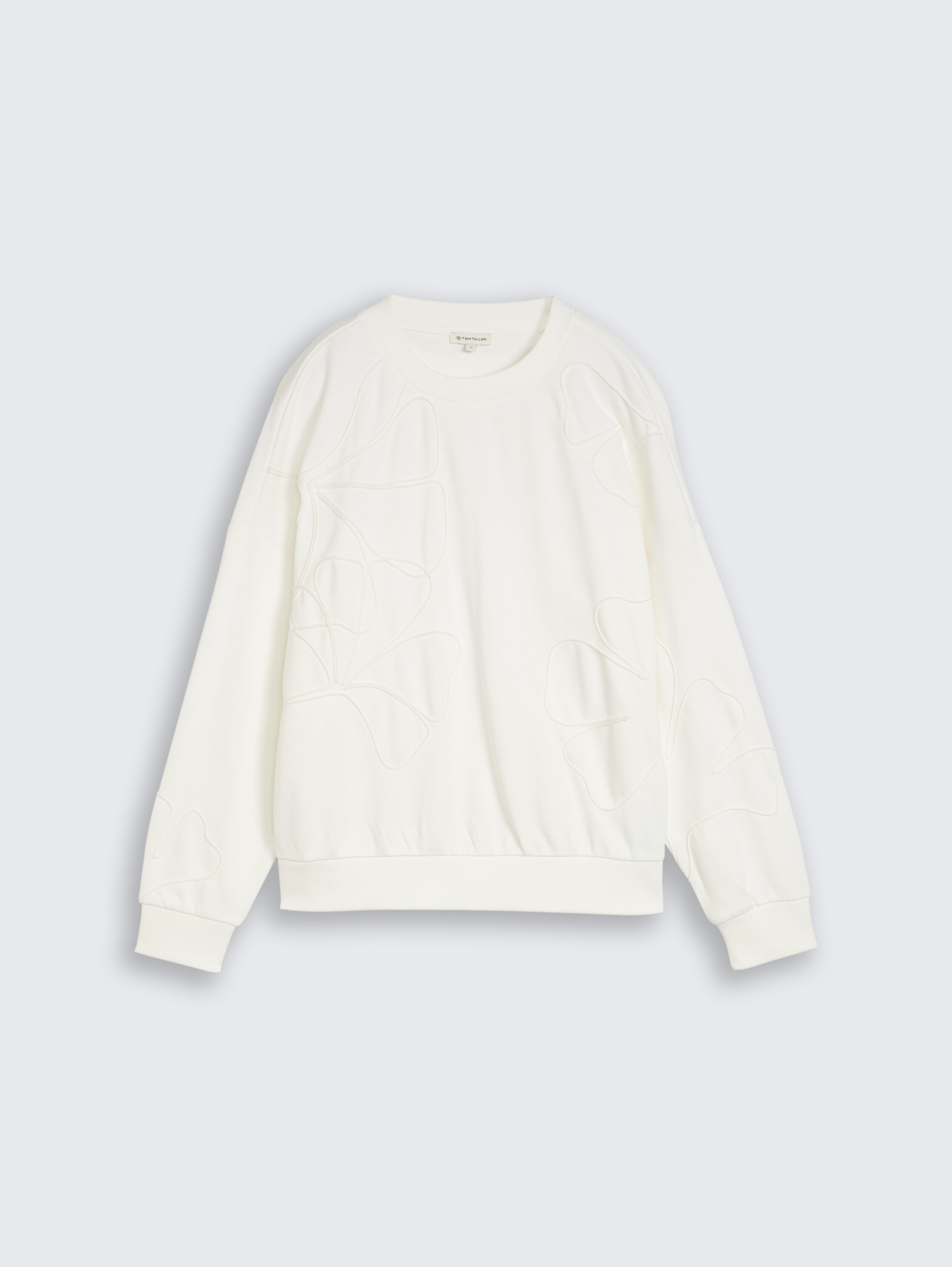 Loose Fit Sweatshirt mit Blumenmuster - Whisper White - Vorder-Produkt-Ansicht