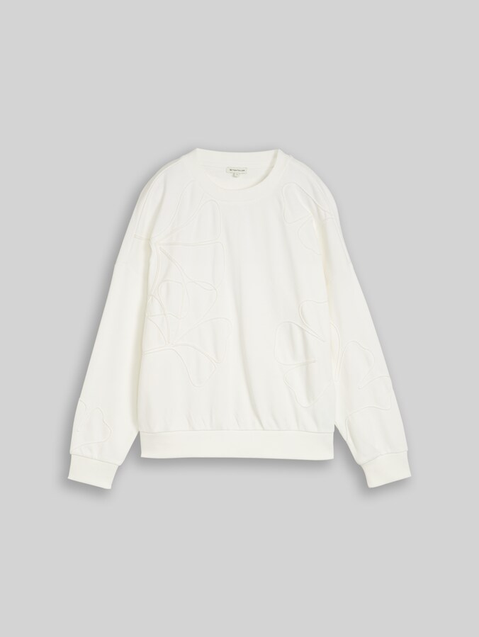 Sweat-shirt ample à motif floral par Women, Whisper White