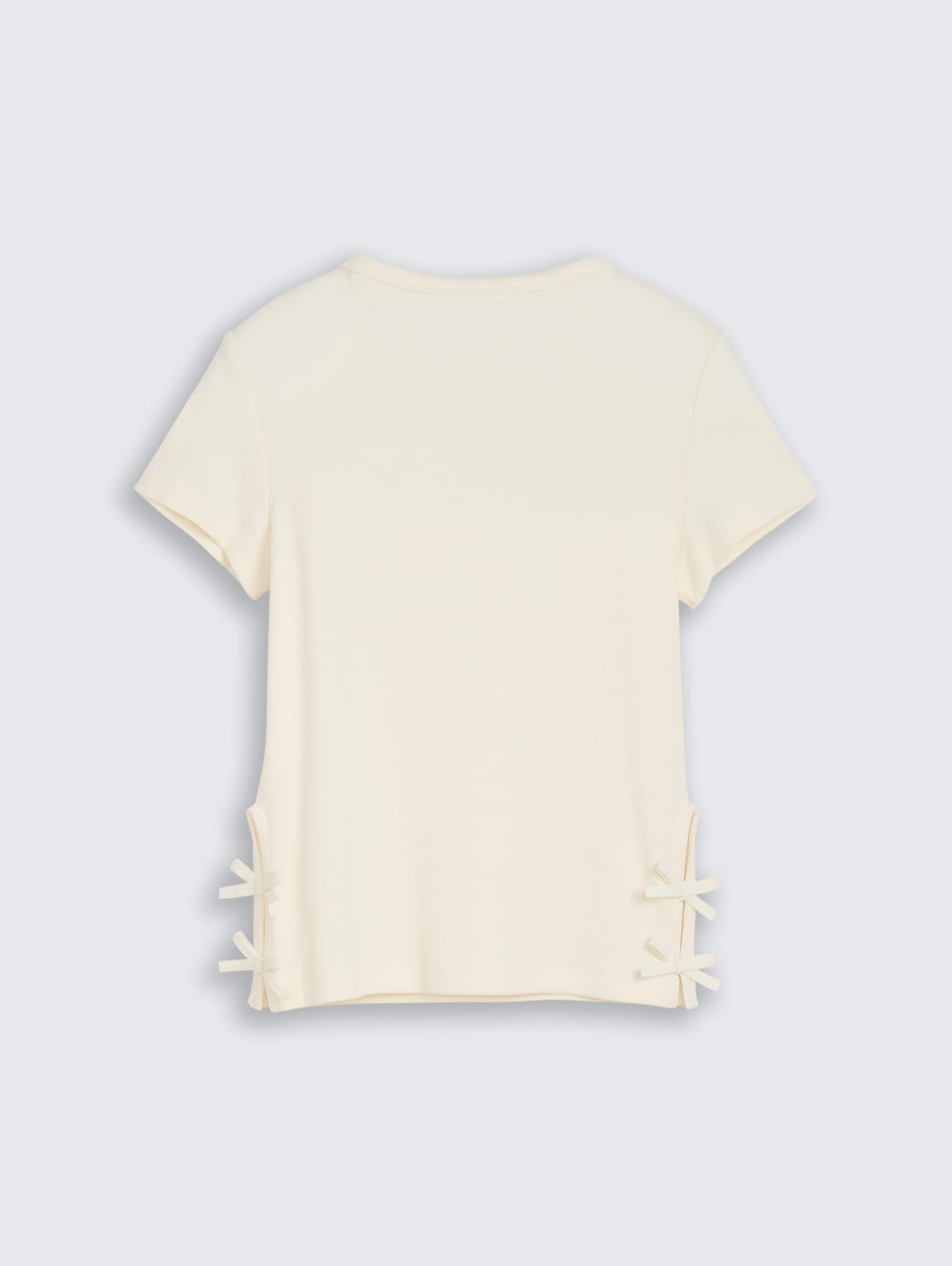 T-Shirt mit Schleifen-Details - Wool White