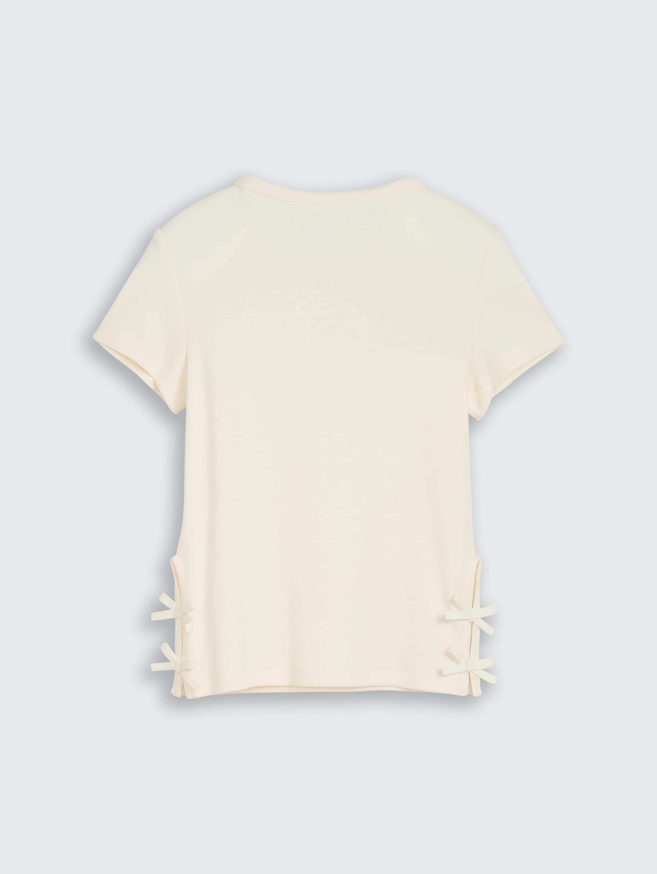 T-shirt met strikdetails - wool_white - 