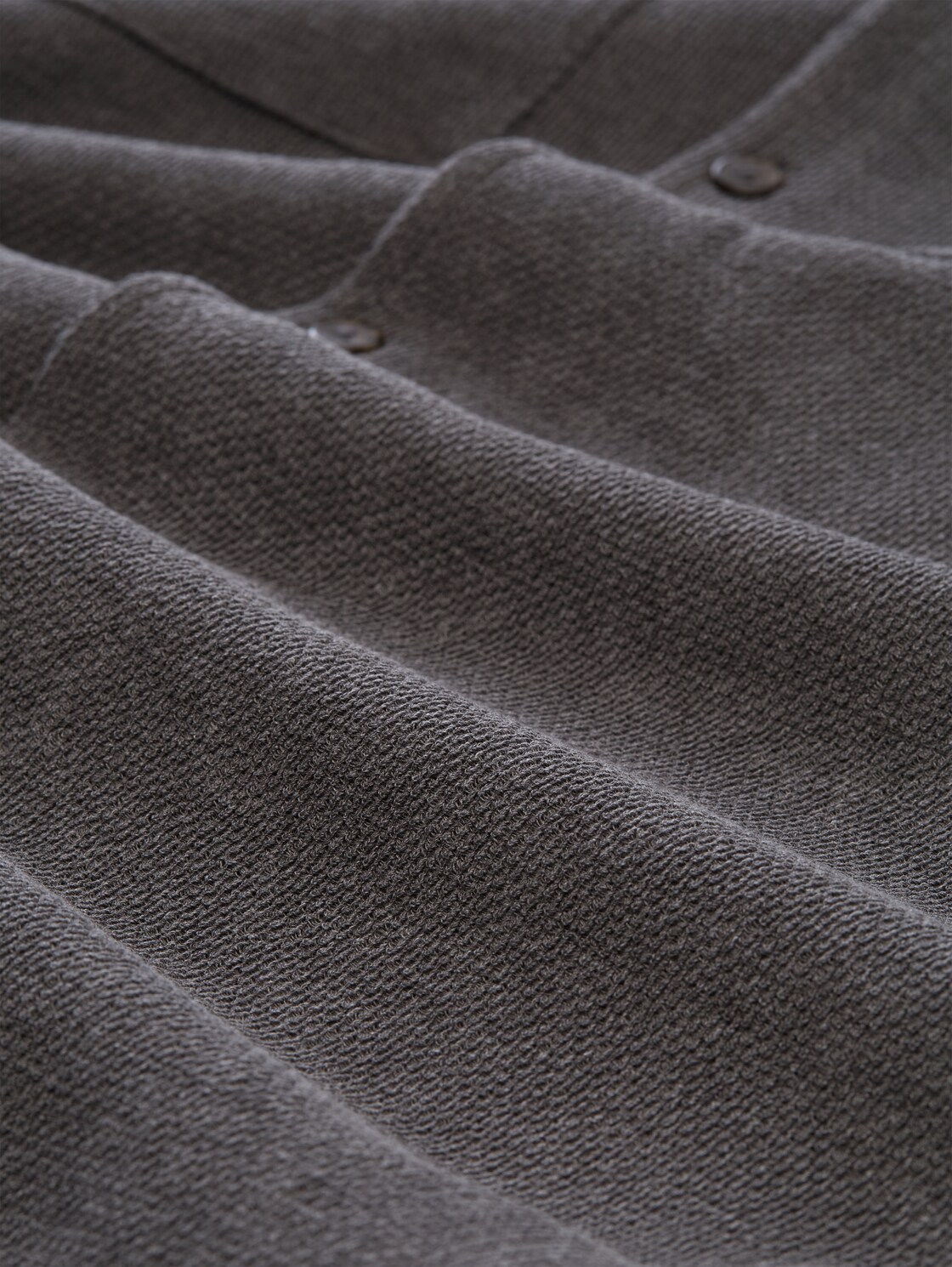 Regular Fit Jerseyhemd mit Brusttaschen - Tarmac Grey Melange - Material-Ansicht