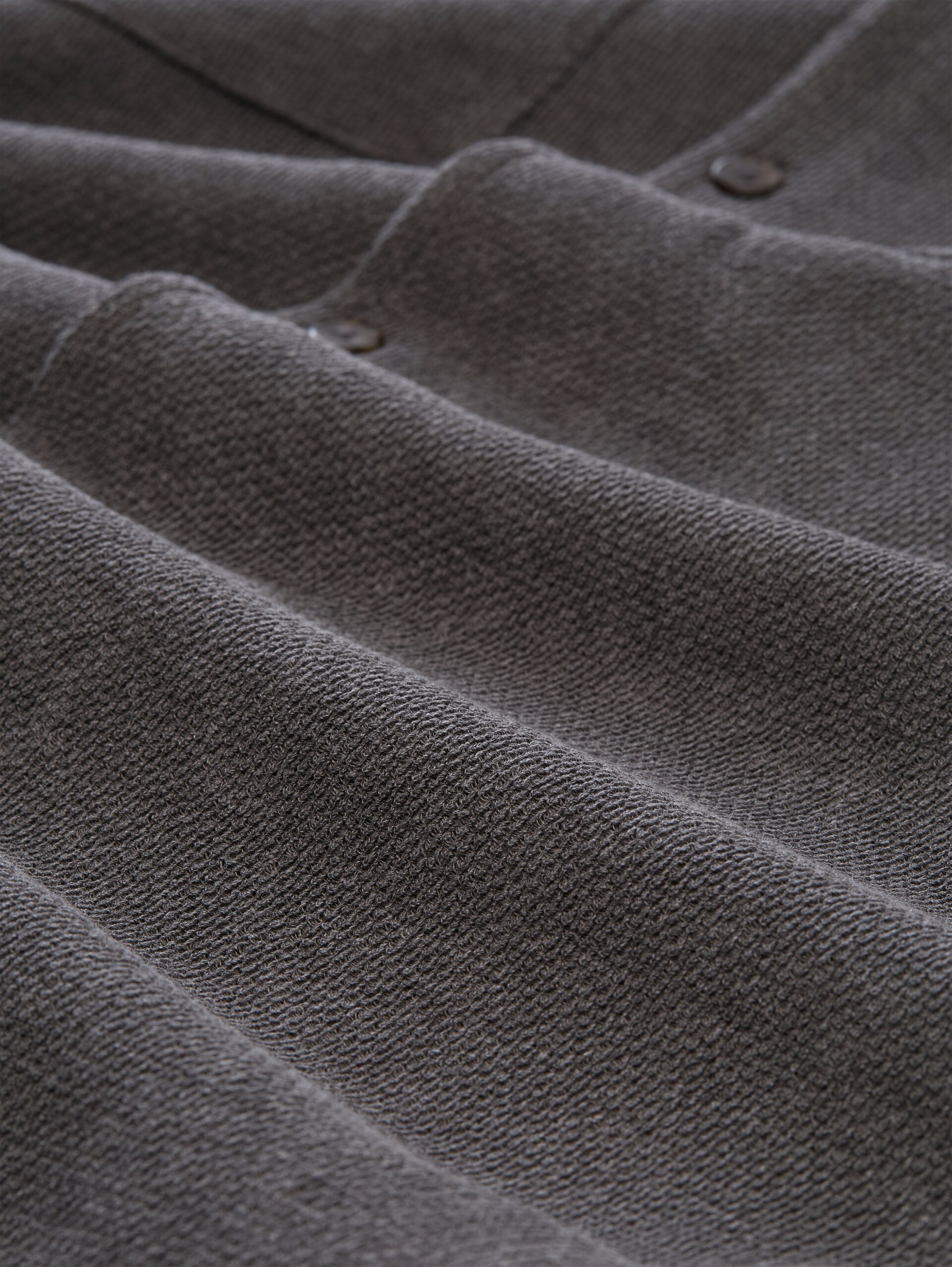 Regular fit jersey shirt with breast pockets - Tarmac Grey Melange - Material view