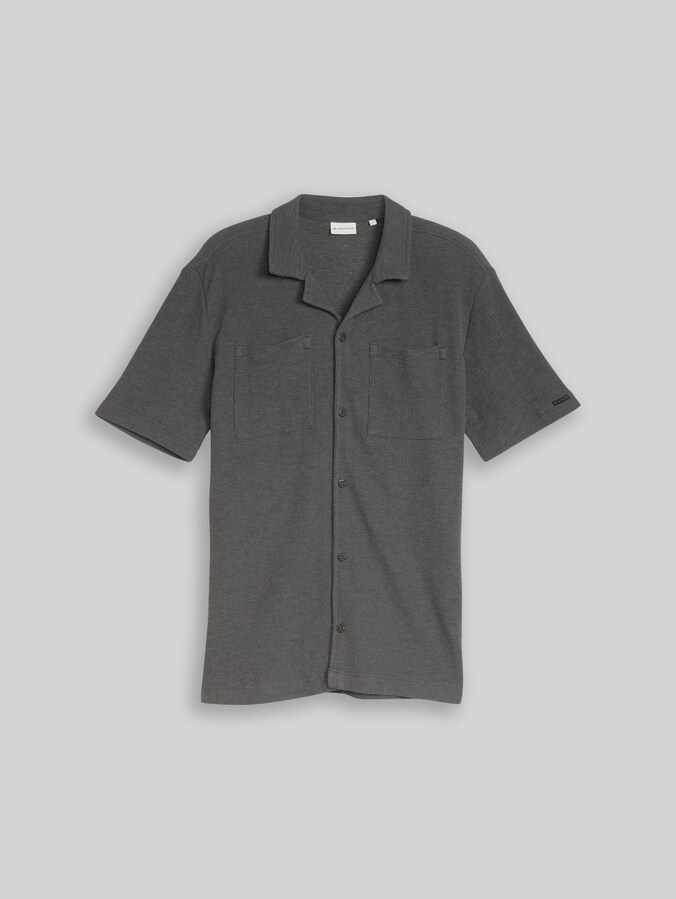 Regular Fit Jerseyhemd mit Brusttaschen von Men, Tarmac Grey Melange