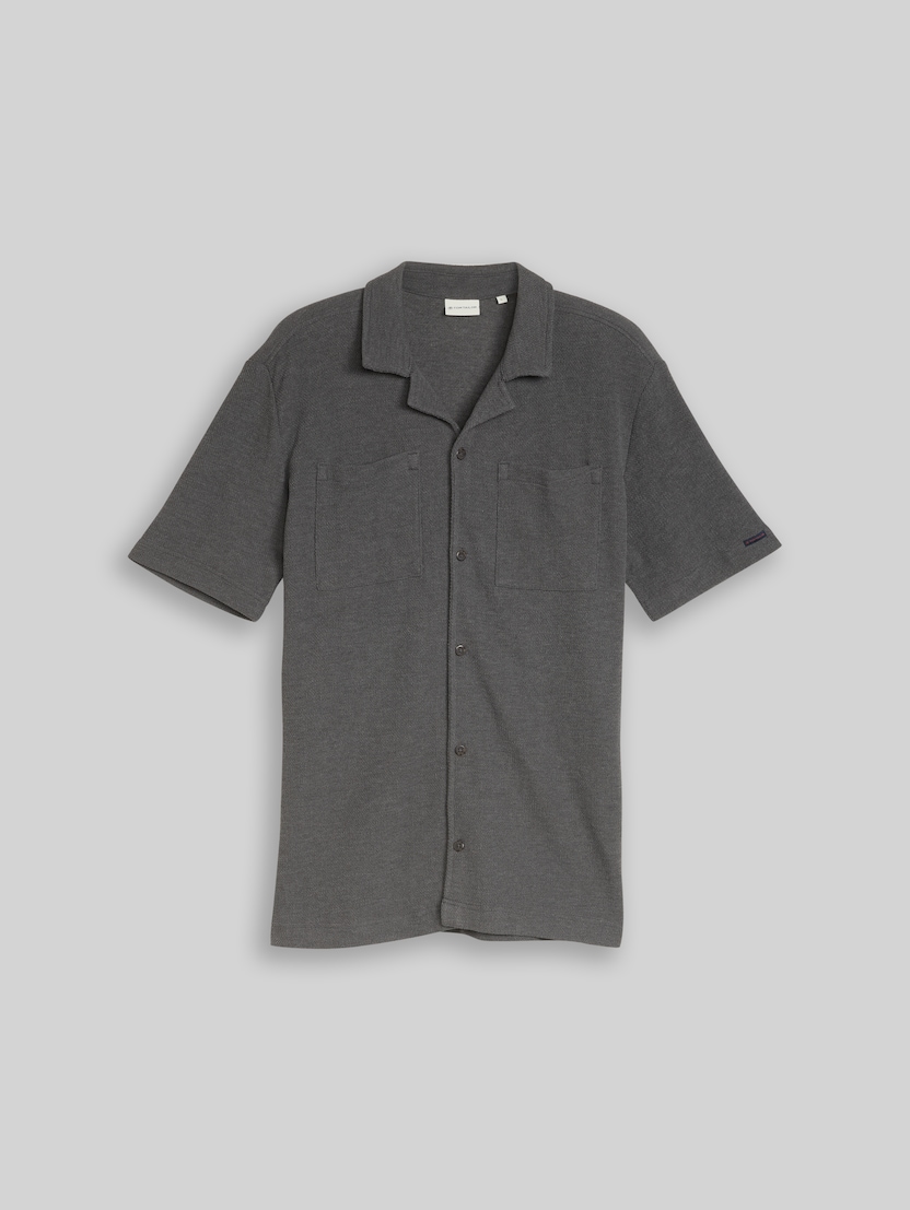 Regular fit jersey shirt with breast pockets by Men, Tarmac Grey Melange