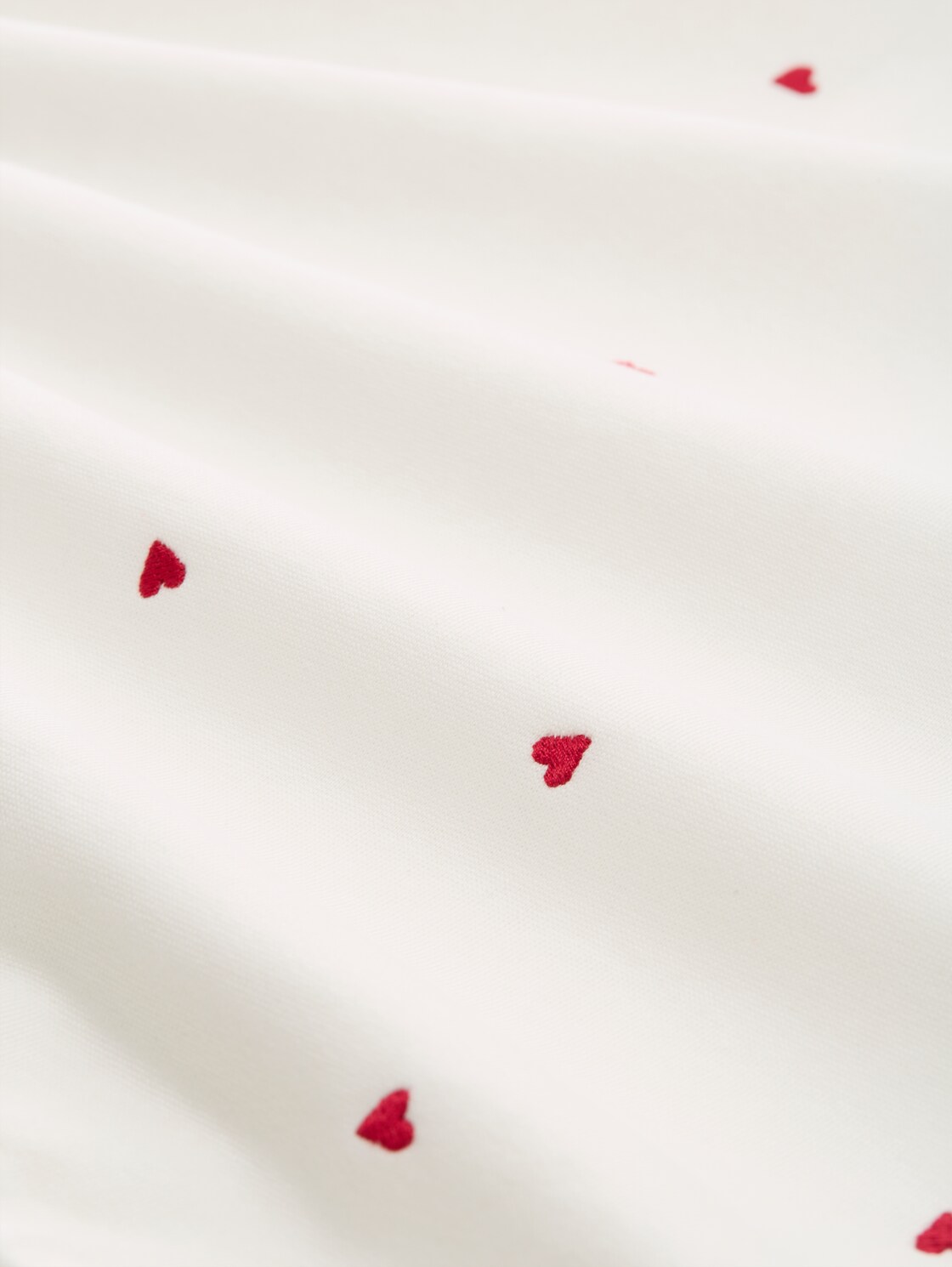 Loose Fit Sweatshirt mit Stickerei - off white red heart embroidery - Material-Ansicht