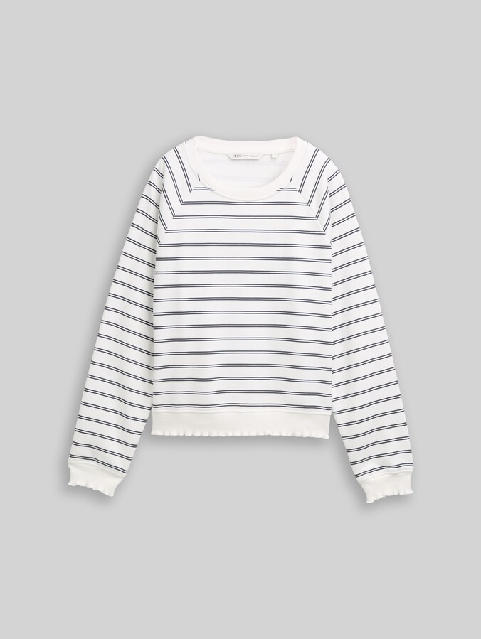 Sweatshirt mit Streifenmuster von Denim Female, off white navy stripe