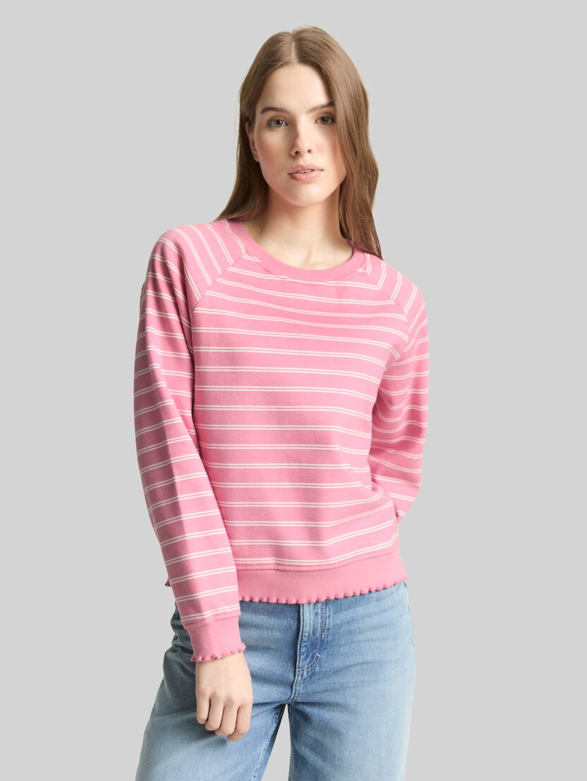 Striped sweatshirt by Denim Female, pink white stripe