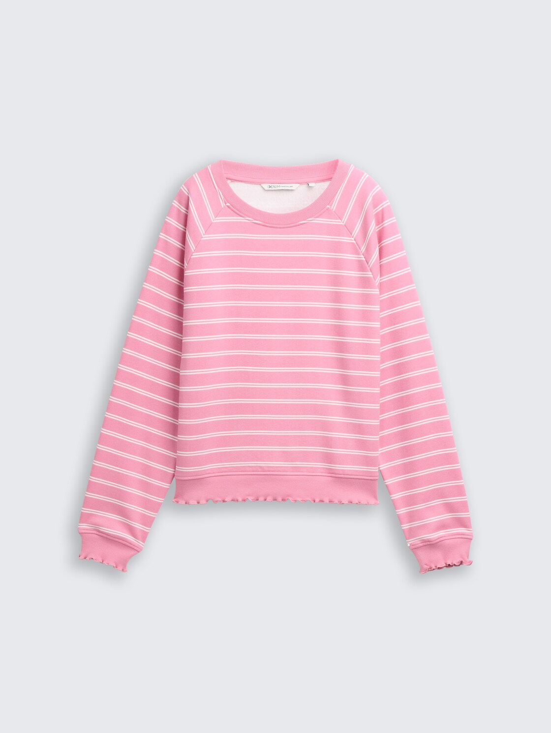 Sweatshirt with striped pattern - pink white stripe - Front product view