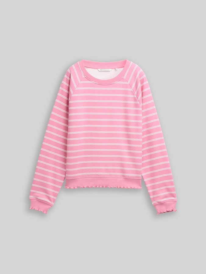Sweatshirt mit Streifenmuster von Denim Female, pink white stripe