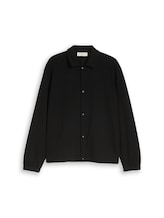 Ausgewählt, Relaxed Fit Overshirt mit Waffelstruktur von Tom Tailor, schwarz