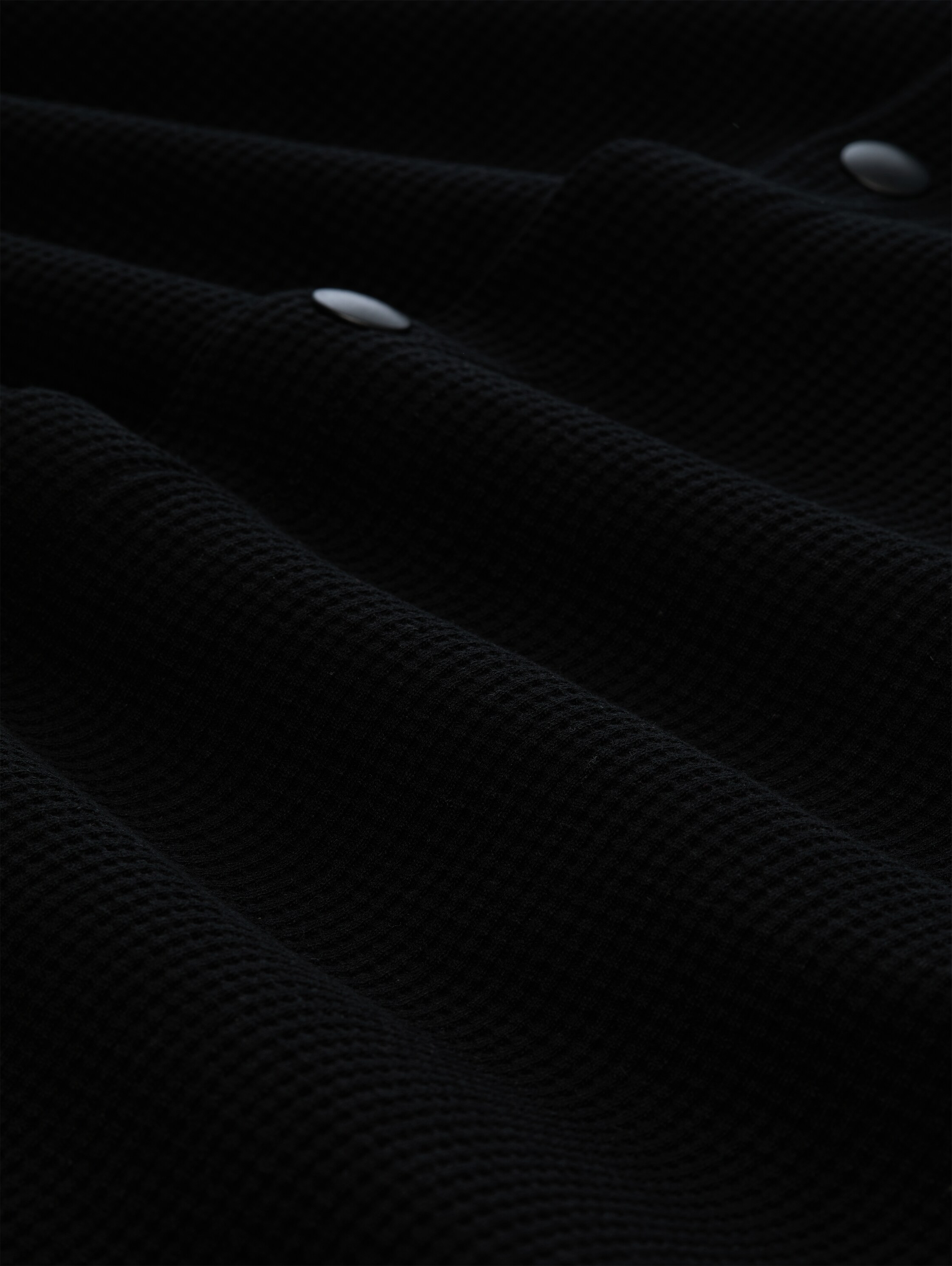 Relaxed Fit Overshirt mit Waffelstruktur - black - 