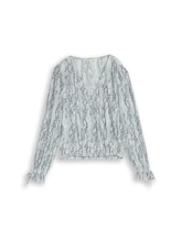 Selected, Crinkle wrap blouse with snake print by Tom Tailor, grey