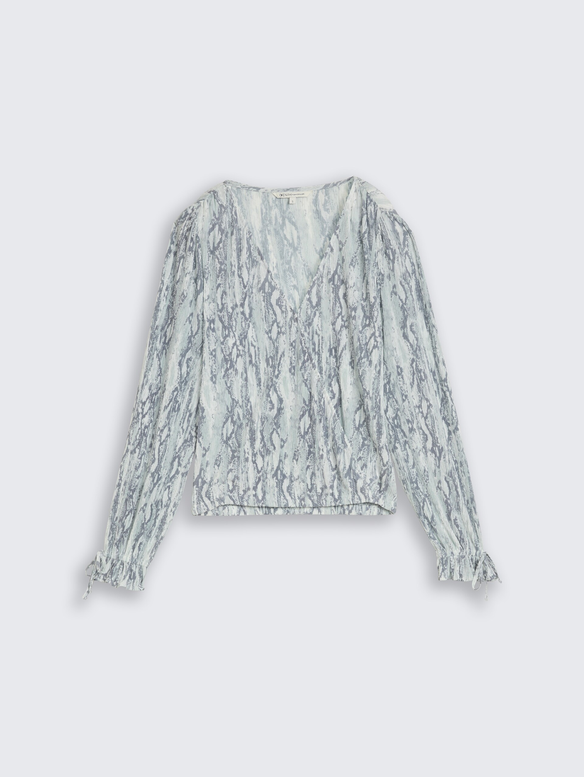 Crinkle Wickelbluse mit Schlangenprint - faded snake print - Vorder-Produkt-Ansicht