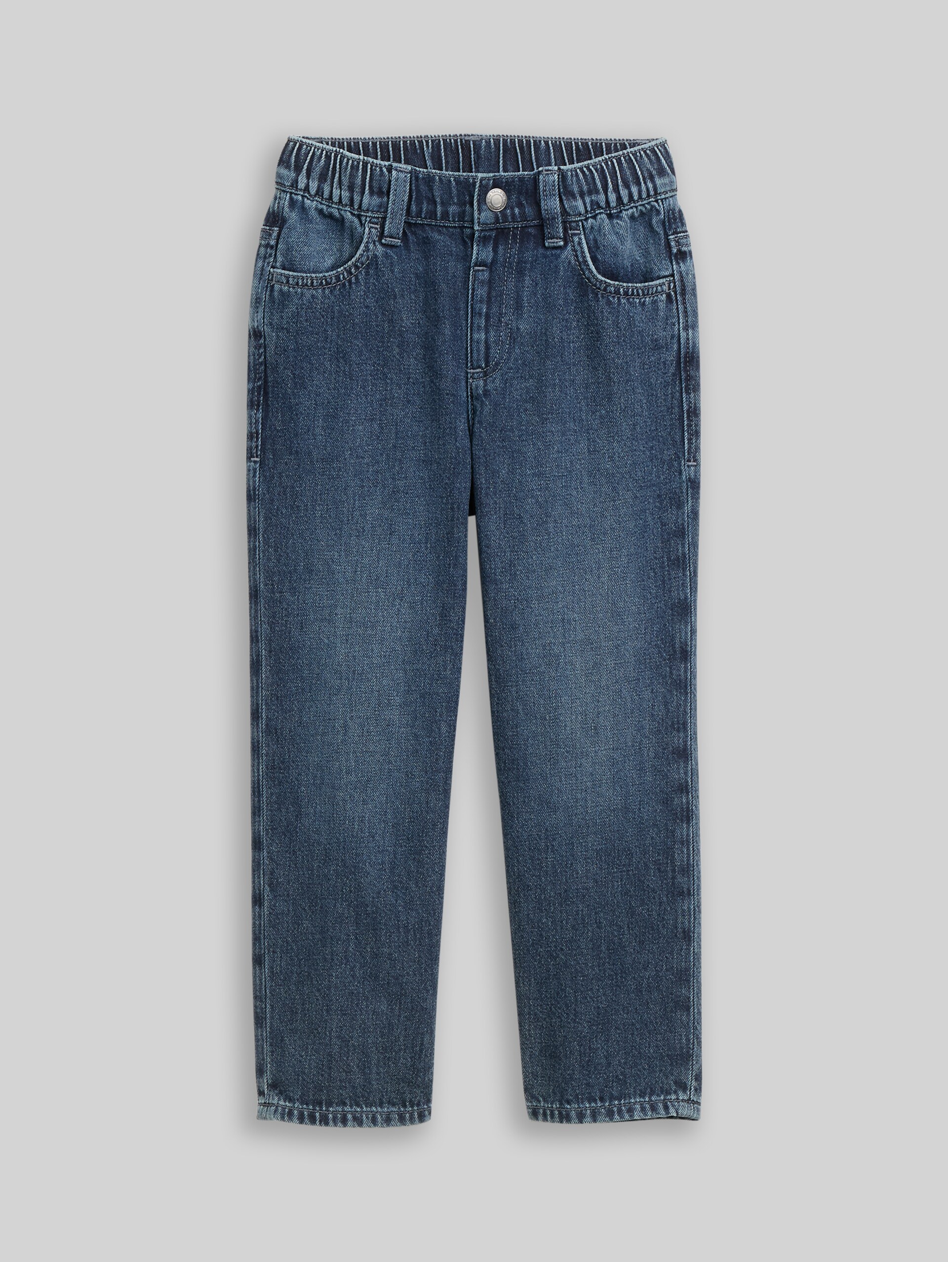 Baggy Fit-jeans - Clean Dark Stone Blue Denim - Product vooraanzicht