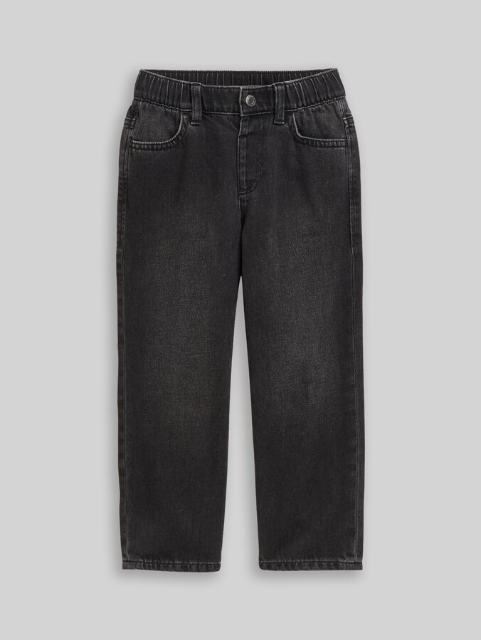 Jean coupe baggy par Mini Boys, used mid stone black denim