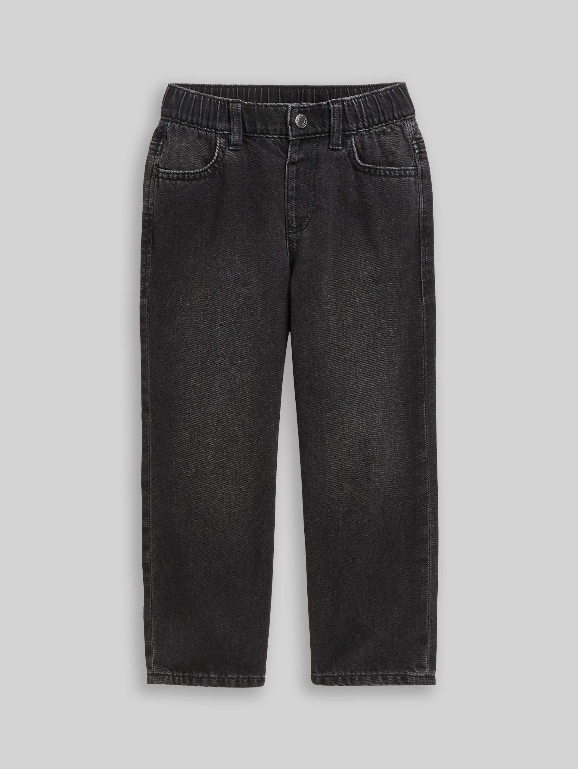 Jean coupe baggy - used mid stone black denim - Vue de face du produit