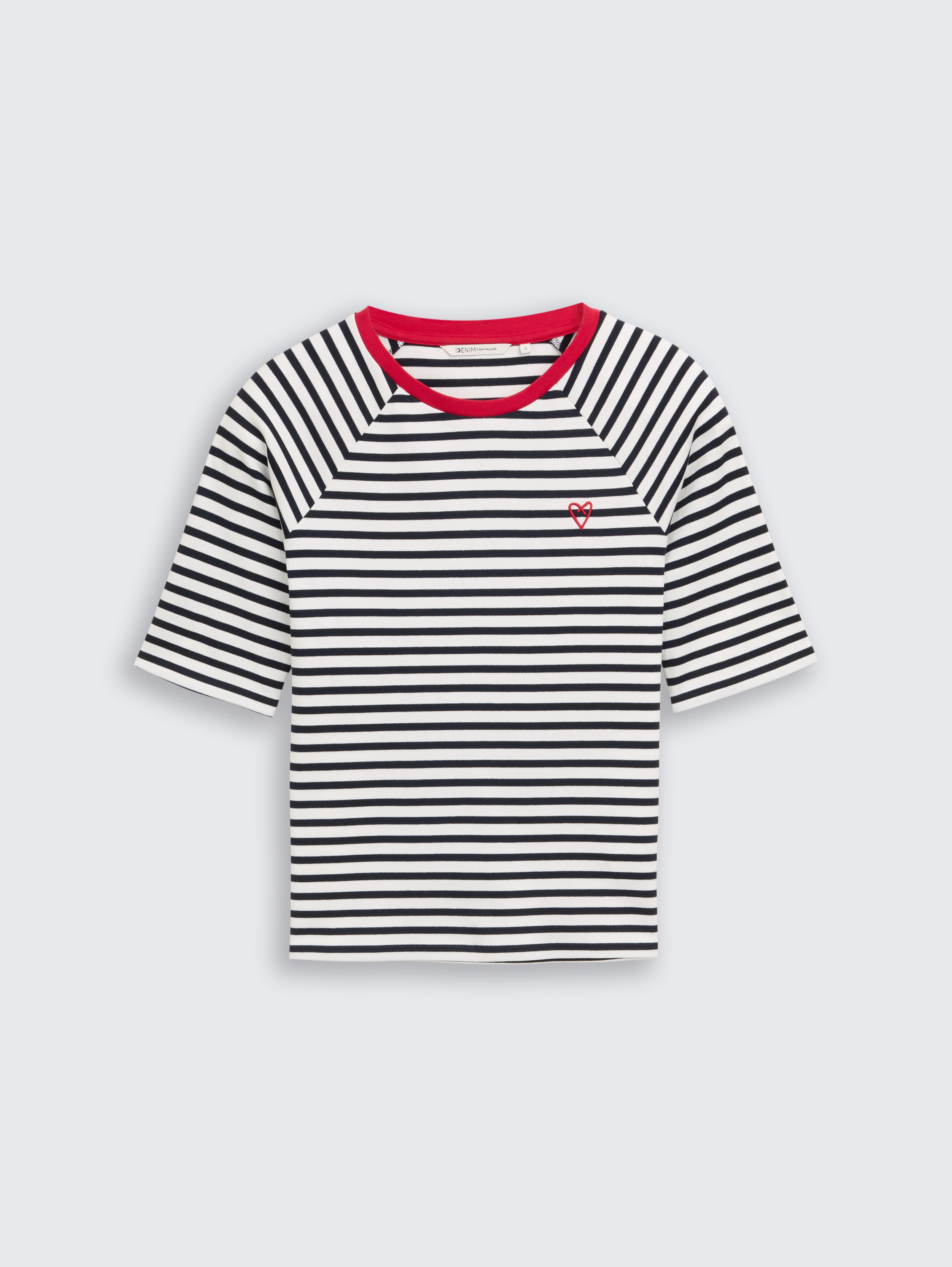 T-Shirt mit Streifenmuster von Denim Female, navy white stripe