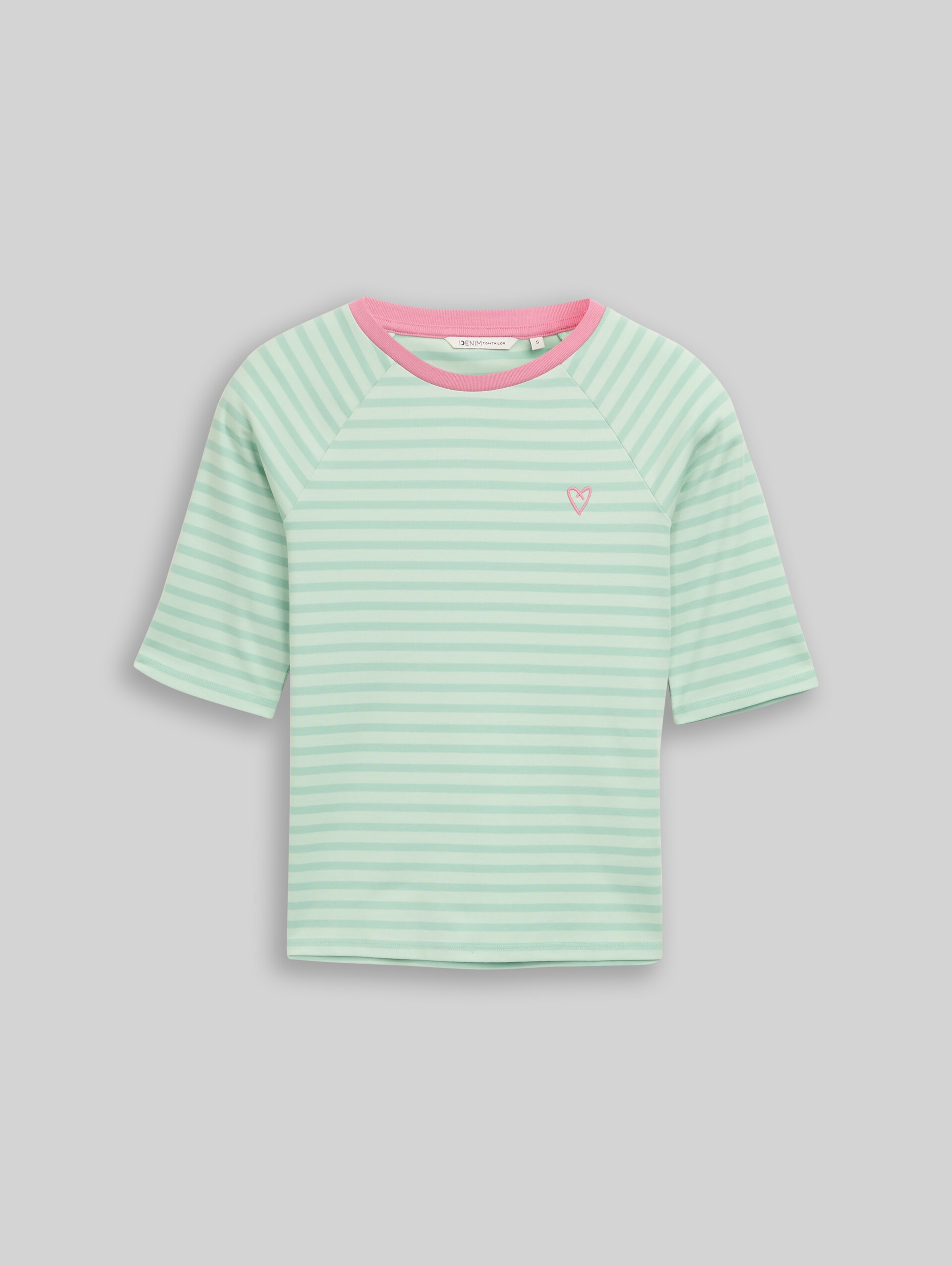 T-Shirt mit Streifenmuster - tonal matcha green stripe - Vorder-Produkt-Ansicht