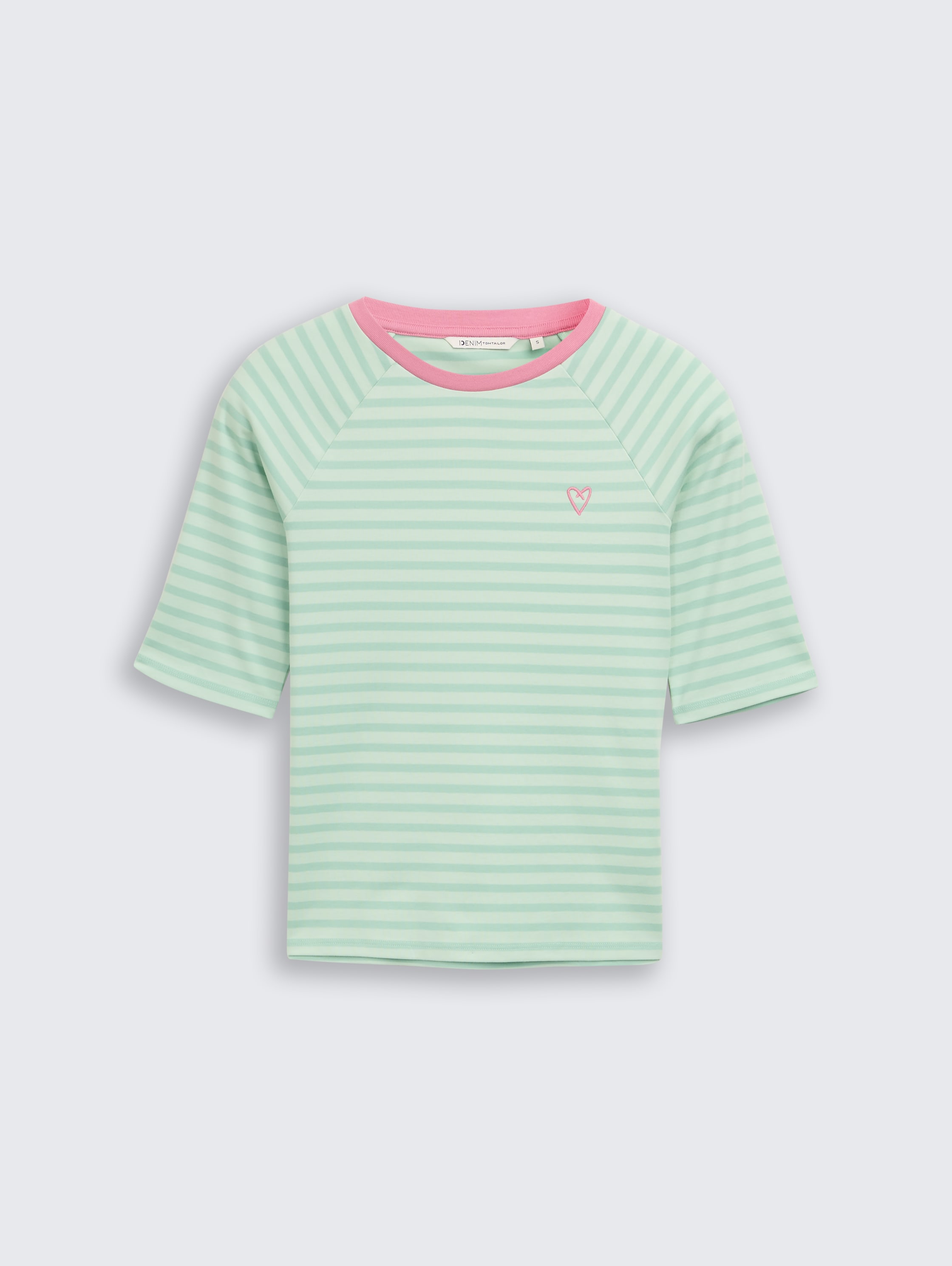 T-Shirt mit Streifenmuster - tonal matcha green stripe - Vorder-Produkt-Ansicht