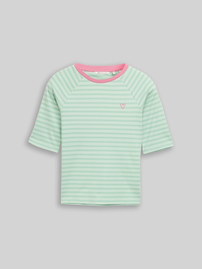 T-shirt à rayures par Denim Female, tonal matcha green stripe
