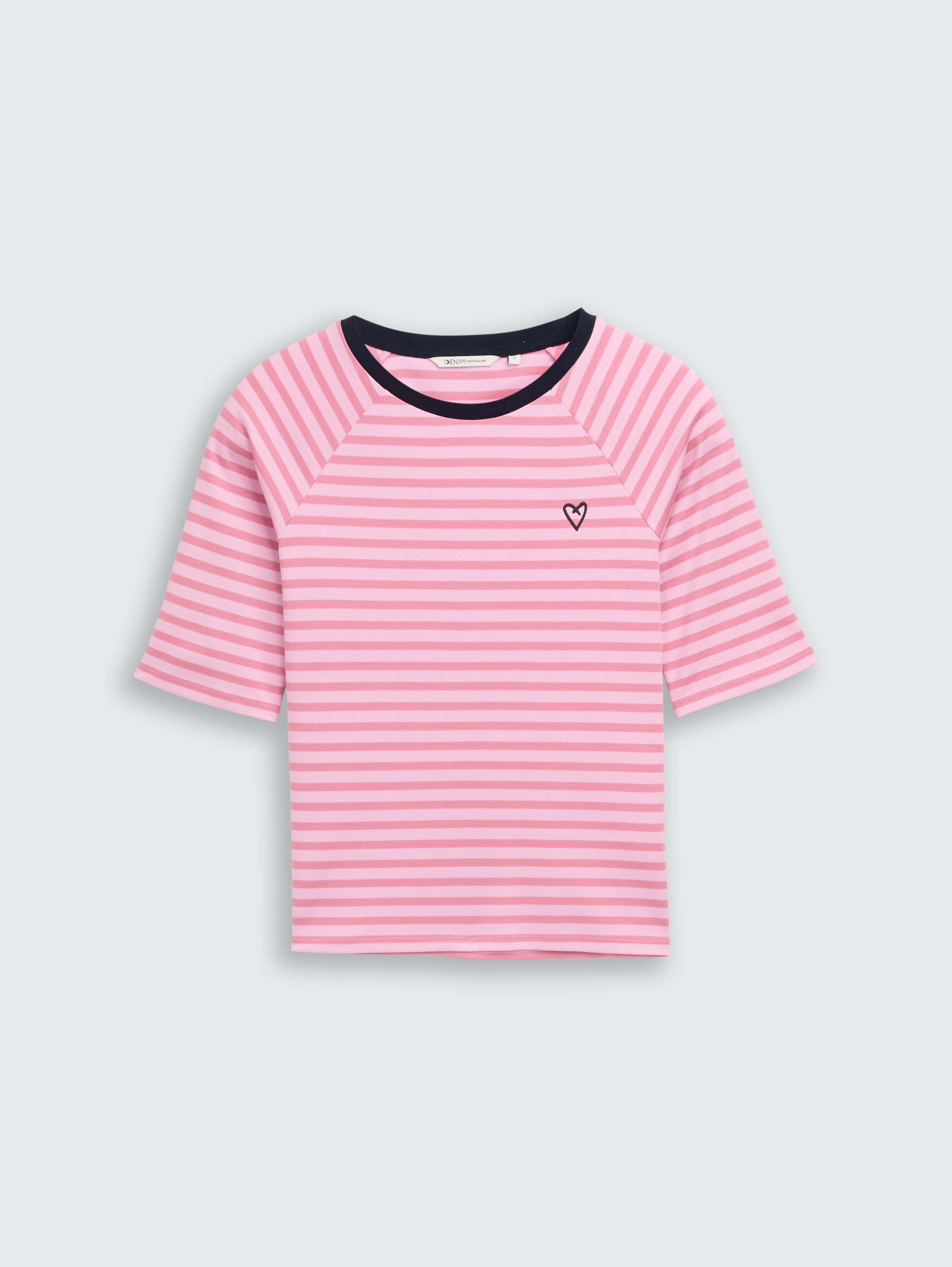 T-Shirt mit Streifenmuster - tonal blush rose stripe - Vorder-Produkt-Ansicht