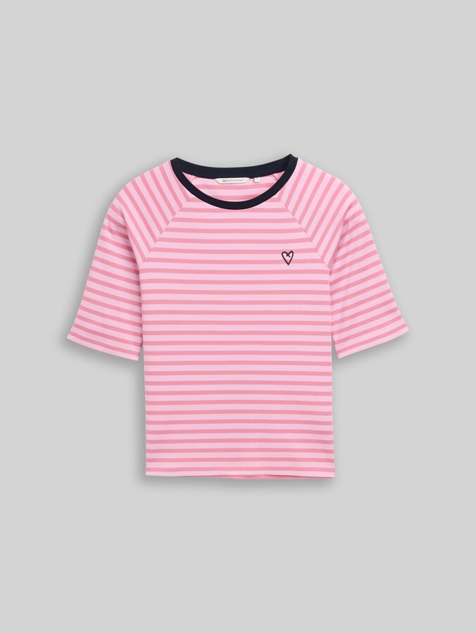 T-shirt à rayures par Denim Female, tonal blush rose stripe