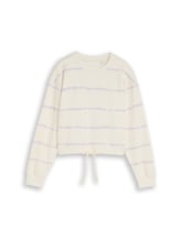 Ausgewählt, Cropped Sweatshirt mit Batikmuster von Tom Tailor, blau