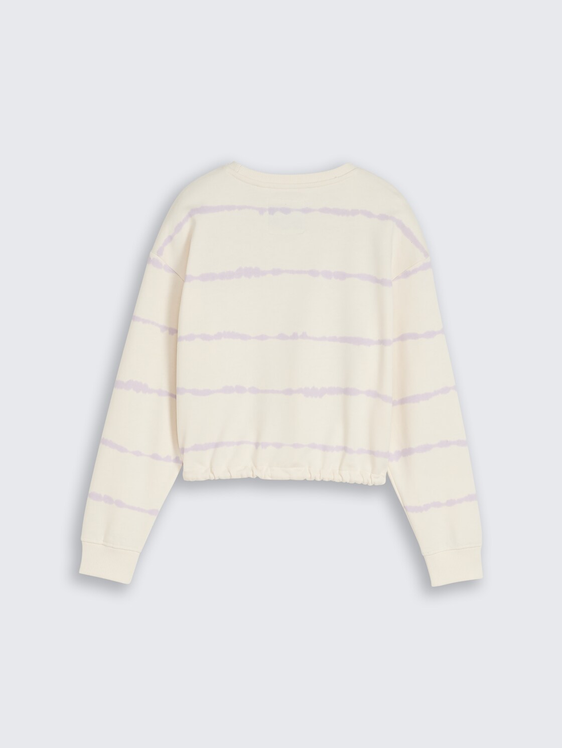 Cropped Sweatshirt mit Batikmuster - white lilac batik design