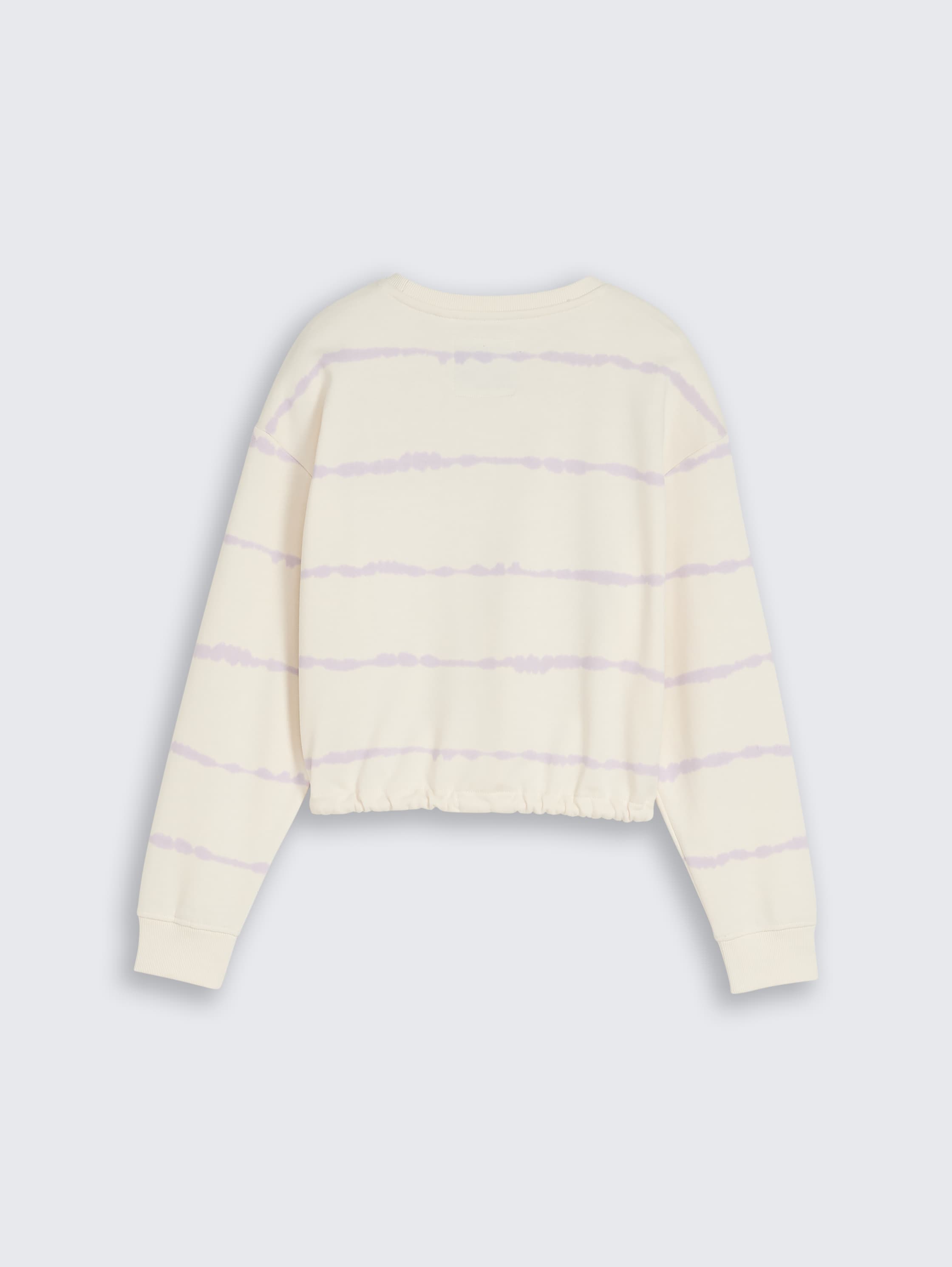 Cropped sweatshirt with batik pattern - white_lilac_batik_design - 