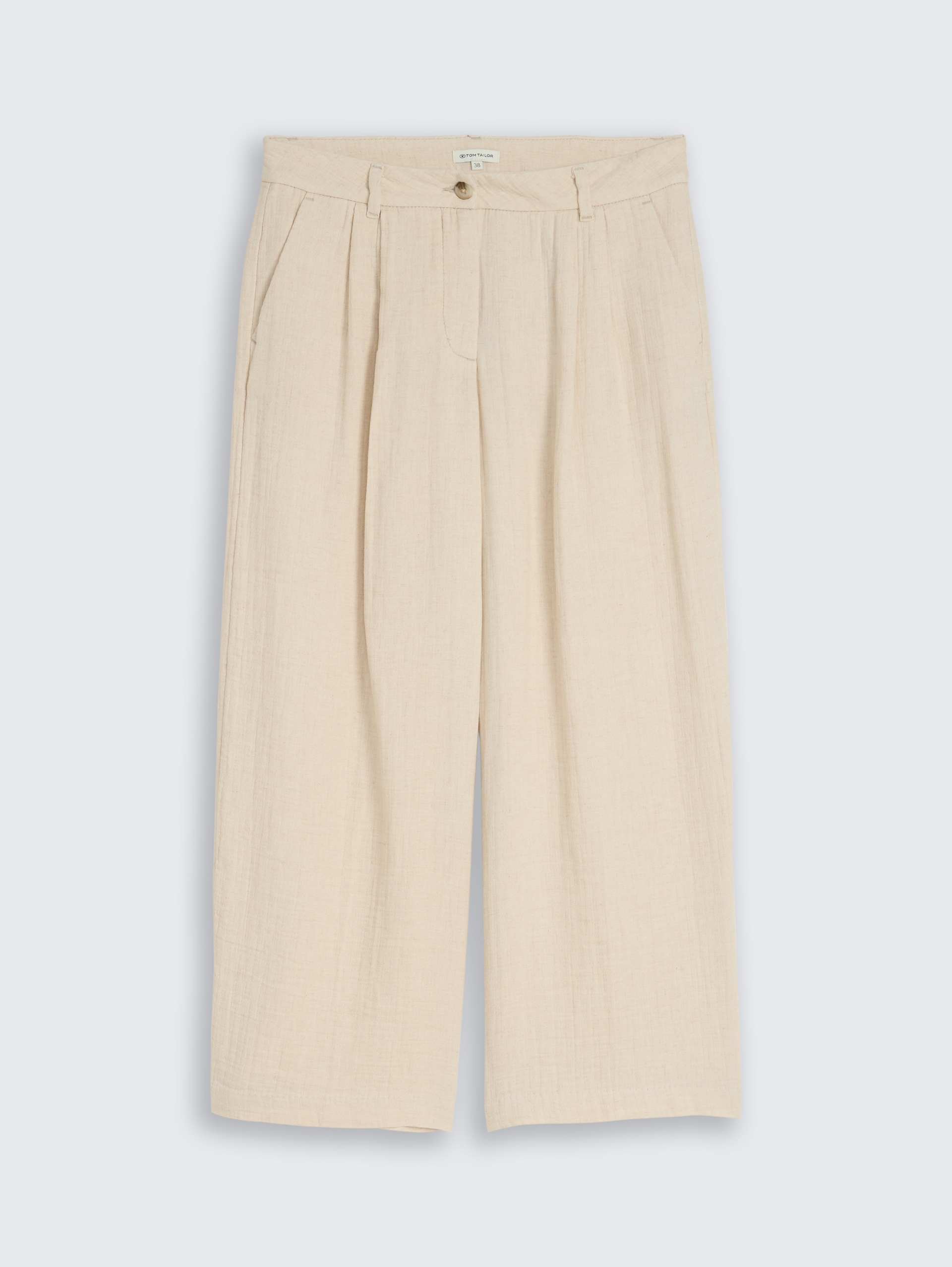 Culotte Hose mit Leinenanteil - sand stone beige melange - Vorder-Produkt-Ansicht