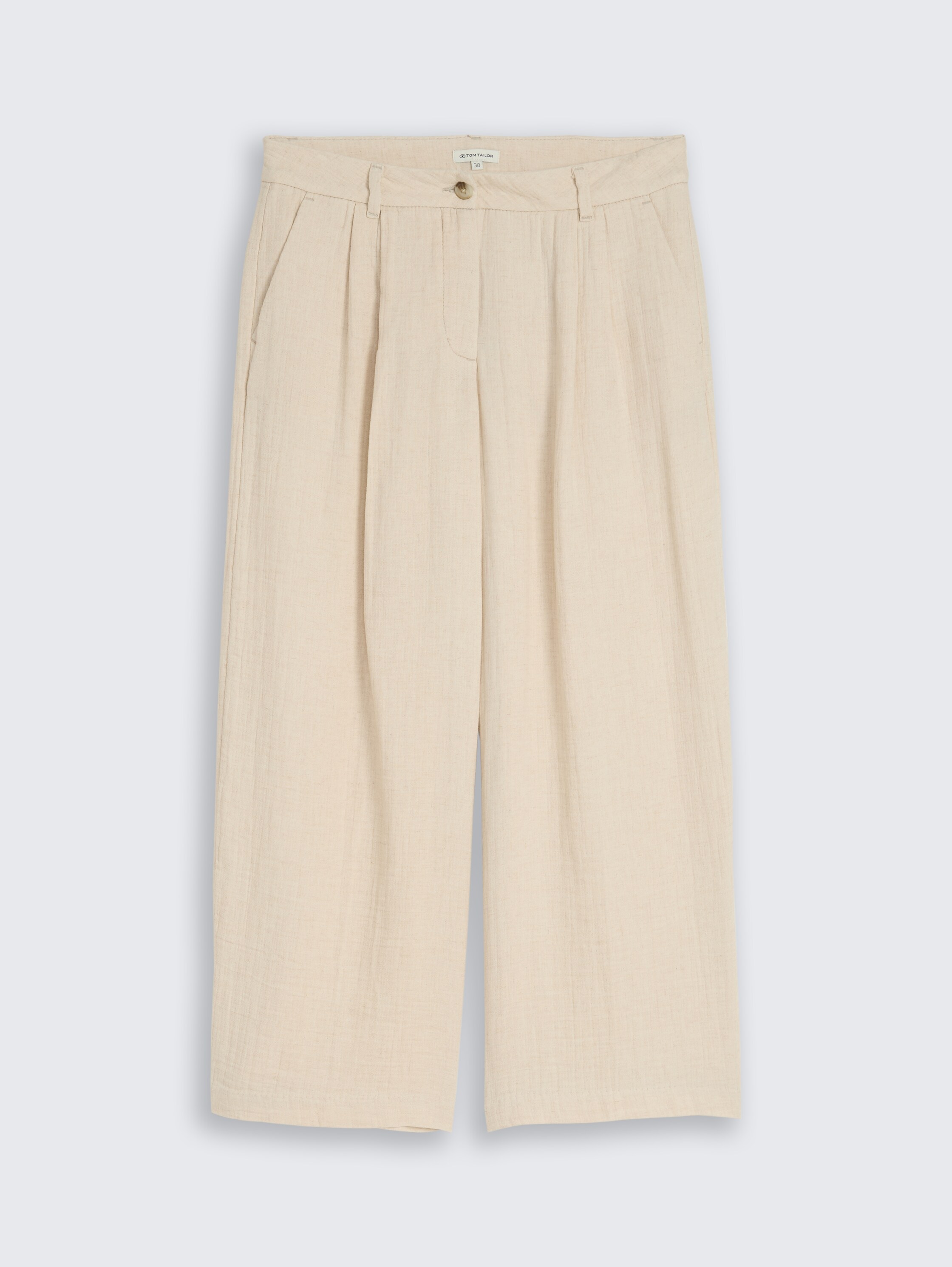 Culottes with linen blend - sand_stone_beige_melange - 