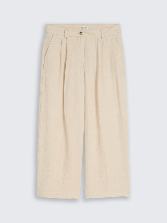Culotte Hose mit Leinenanteil von Women, sand stone beige melange
