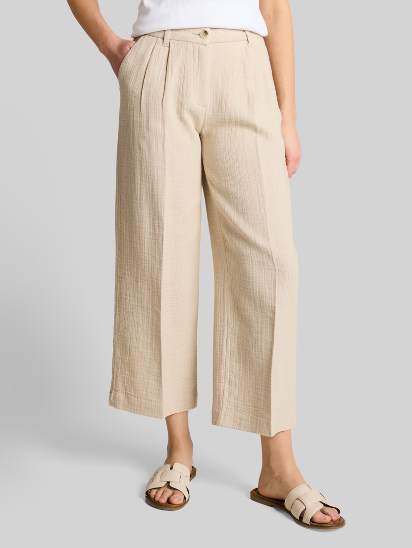 Culotte Hose mit Leinenanteil von Women, sand stone beige melange