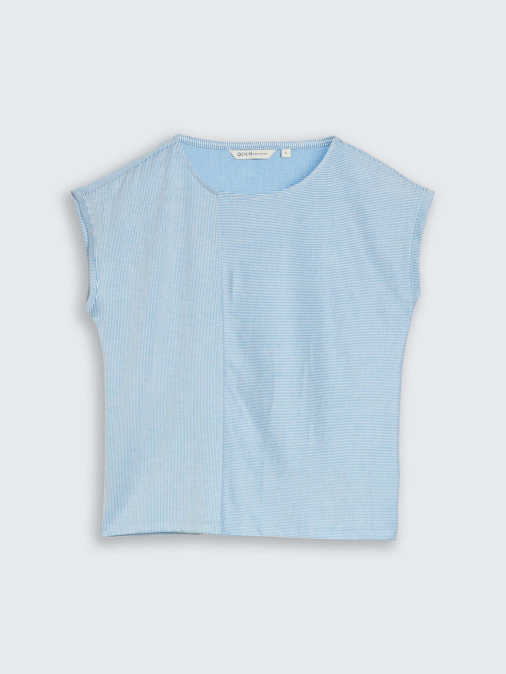 Loose Fit T-Shirt mit Streifenmuster - small mid blue white stripe - Vorder-Produkt-Ansicht
