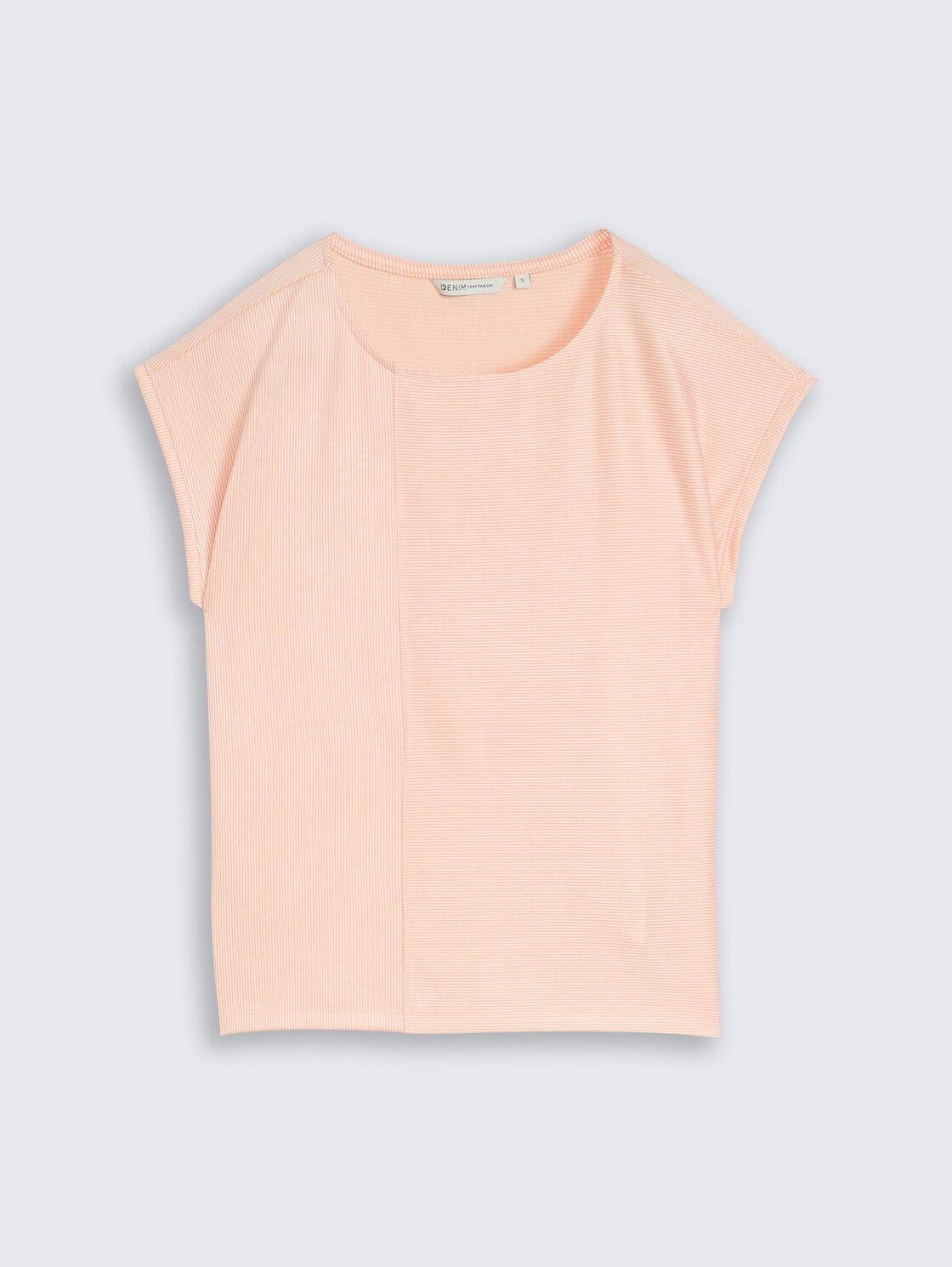 Loose-fit T-shirt with a striped pattern - small apricot white stripe - Front product view