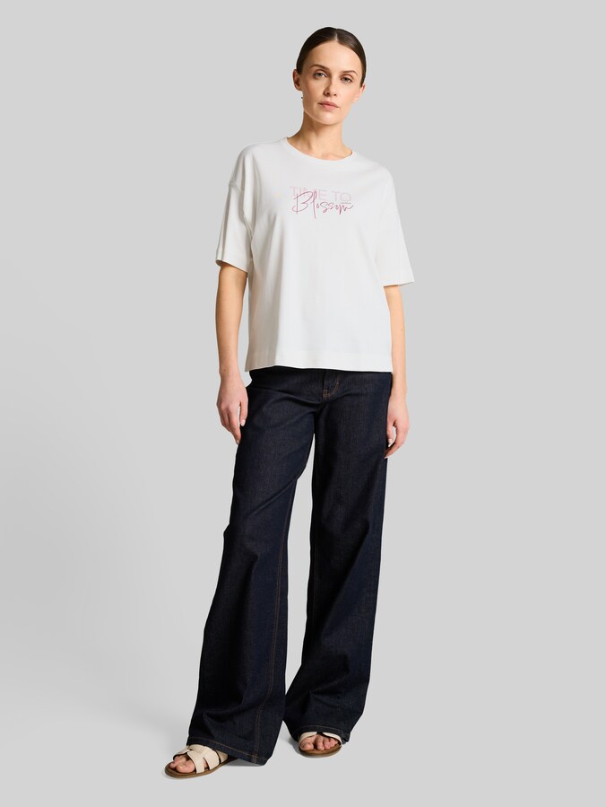 T-Shirt mit Schriftzug von Women, Whisper White
