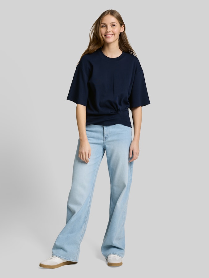 T-Shirt mit Knotendetail von Denim Female, sky captain blue