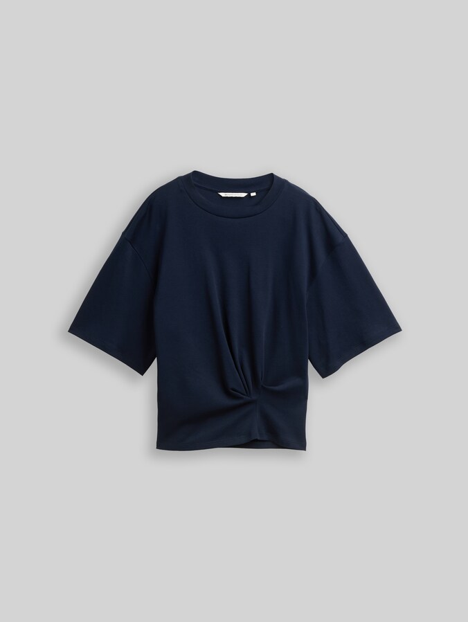 T-shirt with knot detail by Denim Female, sky captain blue