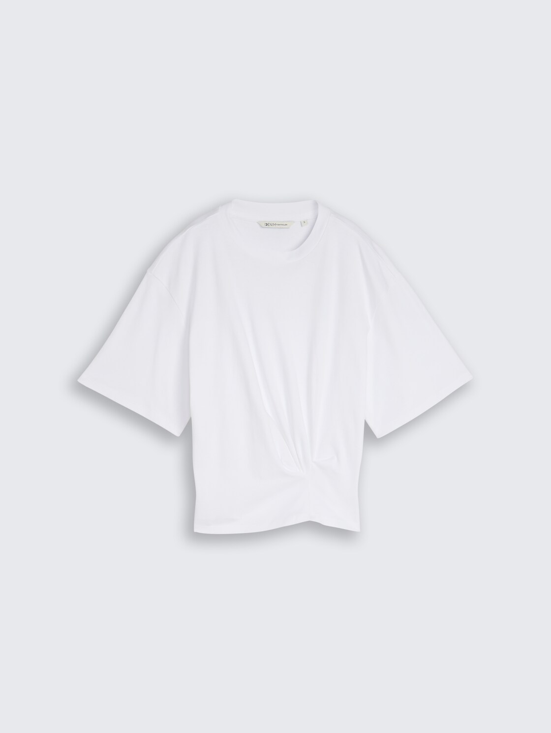 T-Shirt mit Knotendetail - White - Vorder-Produkt-Ansicht