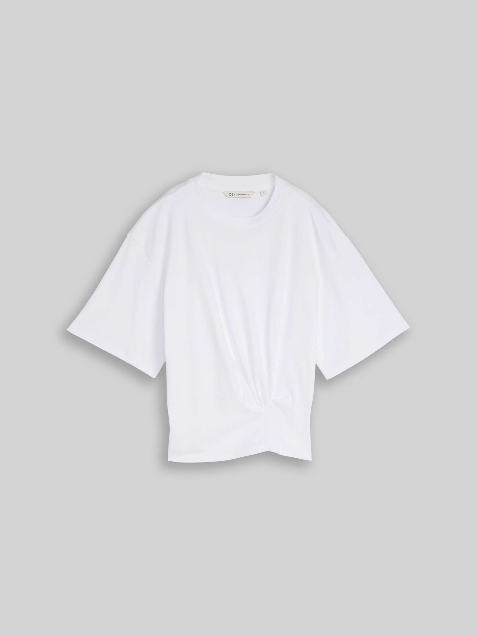 T-Shirt mit Knotendetail - White - Vorder-Produkt-Ansicht