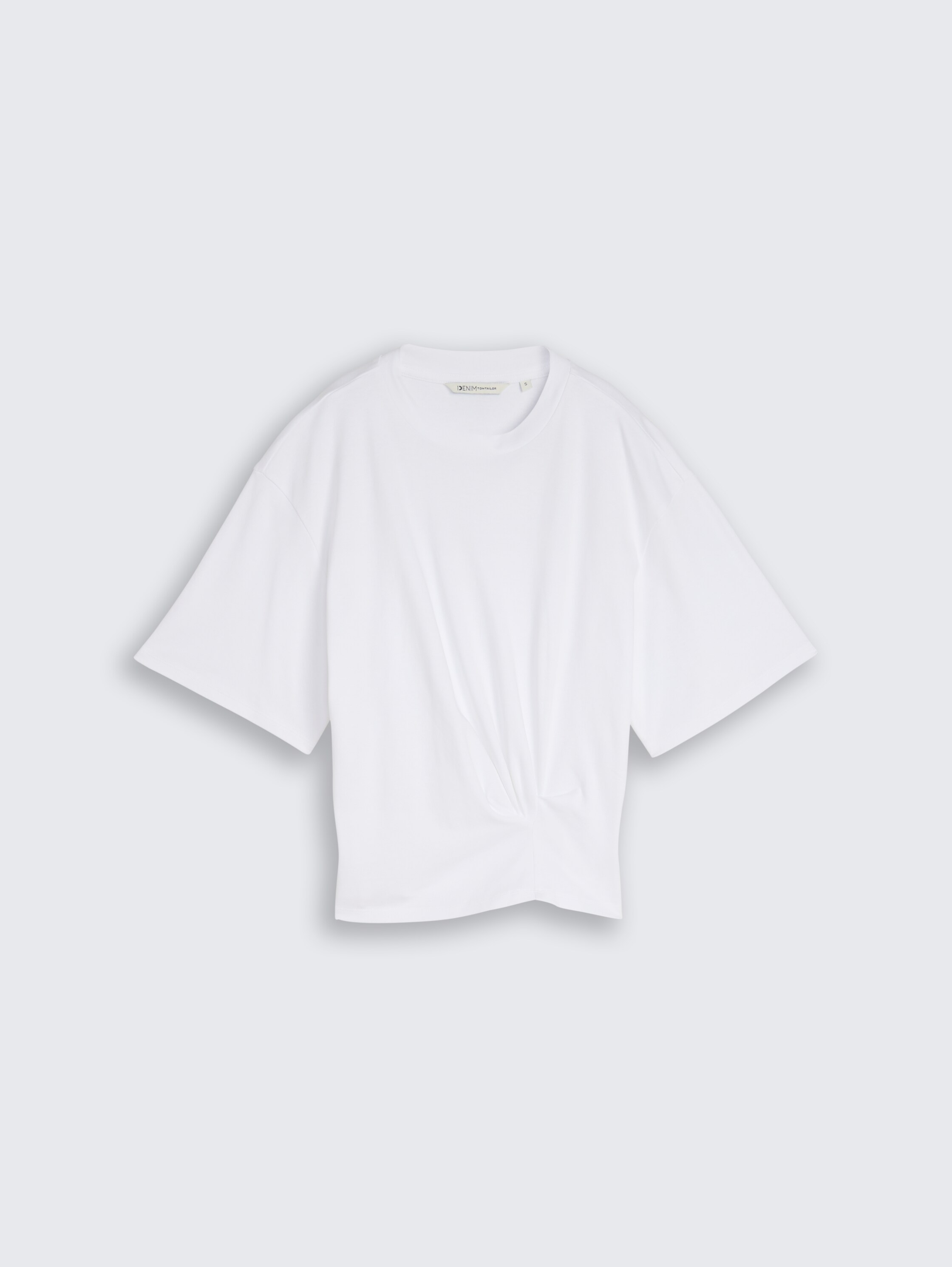 T-Shirt mit Knotendetail - White - Vorder-Produkt-Ansicht