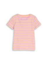 Sélectionné, T-shirt côtelé à rayures par Tom Tailor, orange