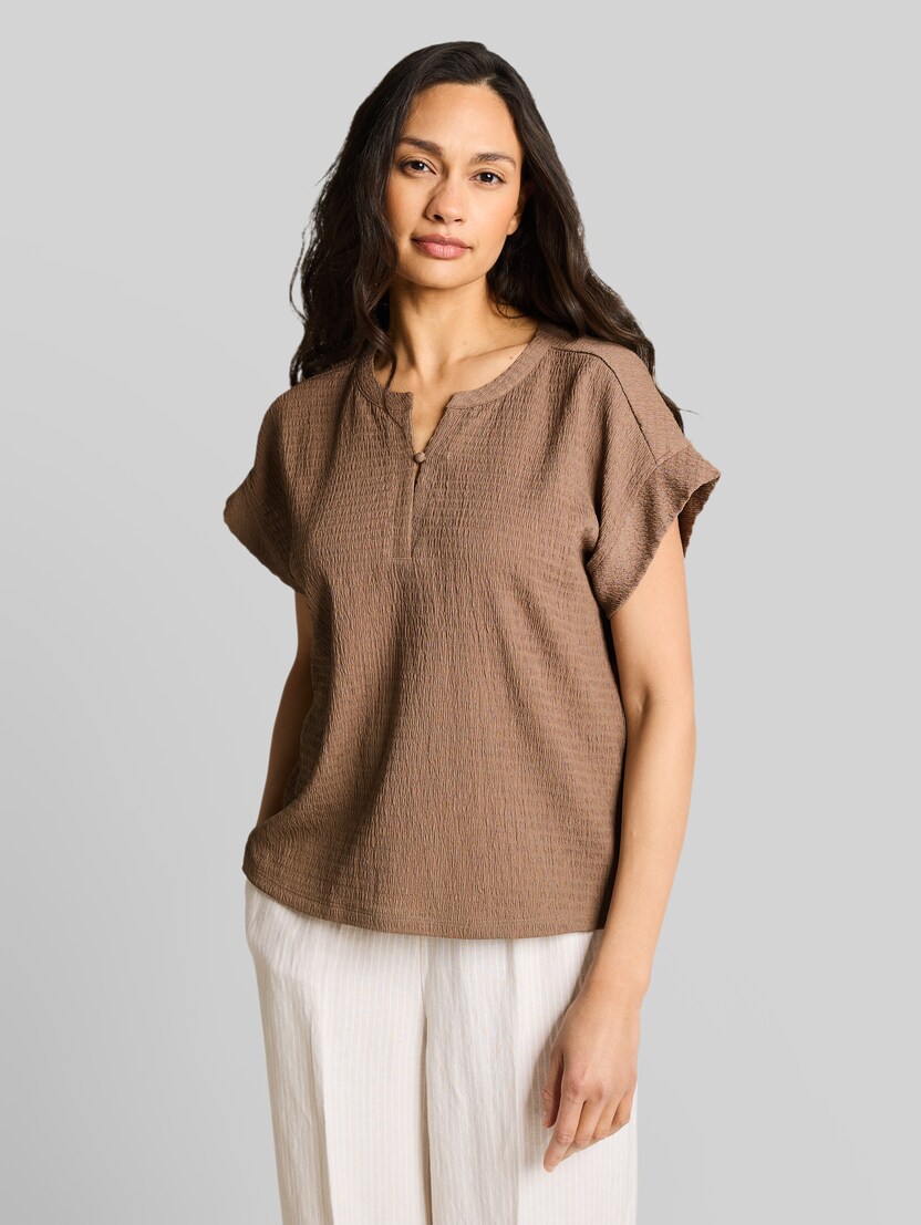 Crinkle T-Shirt von Women, taupe grey