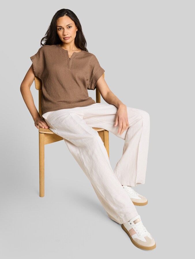 Crinkle T-Shirt von Women, taupe grey