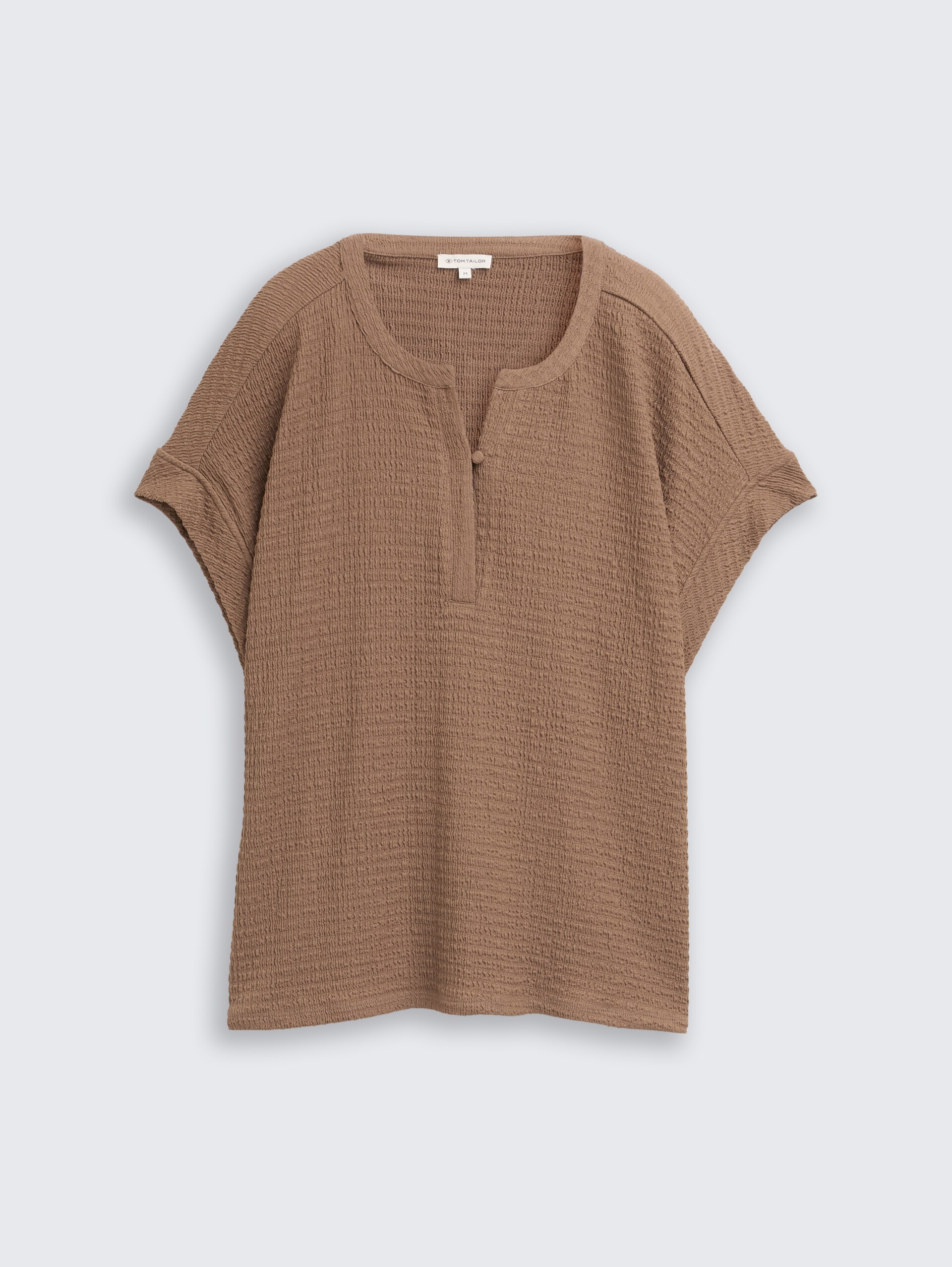 Crinkle T-Shirt - taupe grey - Vorder-Produkt-Ansicht